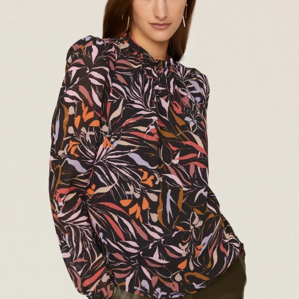 Peter Som Collective Leaf Printed Top, 4 - Picture 2 of 12